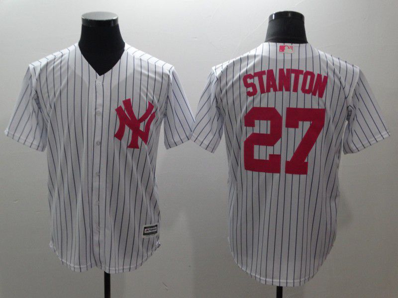 Men New York Yankees #27 Stanton White red Game 2021 MLB Jersey